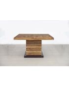 Table à manger carrée - Rallonge centrale Naturel - 130x130x76 cm