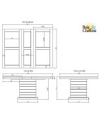 Table à manger carrée - Rallonge centrale Naturel - 130x130x76 cm