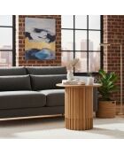 Table d'appoint ronde pour canapé Chêne Dalta Marron - 56x56x56 cm