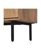 Buffet haut bois sculpté motif géométrique 4P Manguier Maglan Beige - 92x40x110 cm