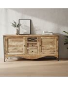 Buffet 2 portes 3 tiroirs Manguier Pondicherry Beige - 200x45x85 cm