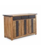 Buffet 3 Portes 3 Tiroirs Acacia Moon Marron - 140x45x85 cm