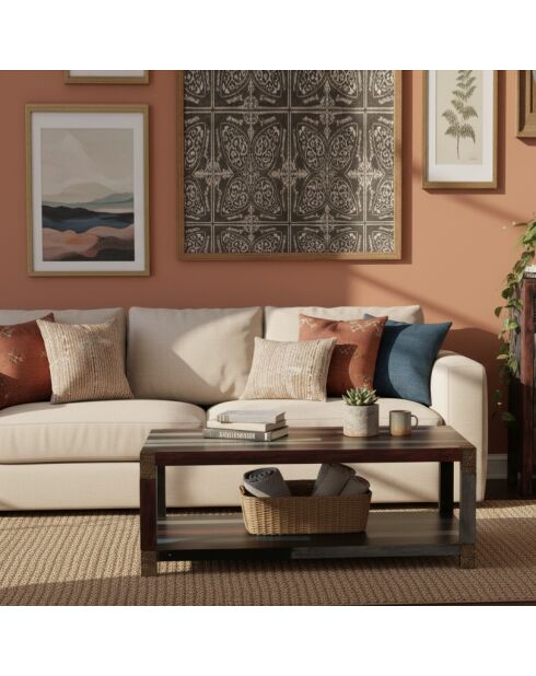 Table basse rectangulaire 120x80cm Manguier Pushkar Naturel - 120x80x45 cm