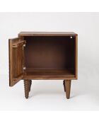 Chevet 1 porte droit Manguier Ramon Naturel - 45x40x50 cm