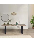 Table de repas 200 cm en manguier Manguier Kfir II Naturel - 200x100x76 cm