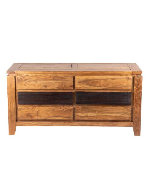 Commode 6 tiroirs Acacia Lisboa Marron - 140x45x70 cm