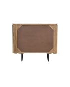 Buffet bas 2 portes plateau marbre blanc Manguier Kfir II Marron - 95x40x80 cm