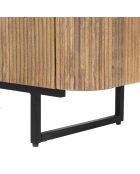 Buffet bas 2 portes plateau marbre blanc Manguier Kfir II Marron - 95x40x80 cm