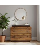 Commode bois massif bicolore 3T Manguier Herods Naturel - 115x46x87 cm