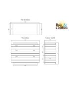 Commode bois massif bicolore 3T Manguier Herods Naturel - 115x46x87 cm