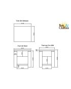 1T Acacia Maya zweifarbiger Nachttisch aus geschnitztem Holz