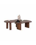 Set de 2 tables basses ovales Acacia Arad Marron - 110x60x40 cm et 110x60x35 cm