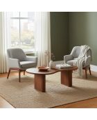 Set de 2 tables basses ovales Acacia Arad Marron - 110x60x40 cm et 110x60x35 cm