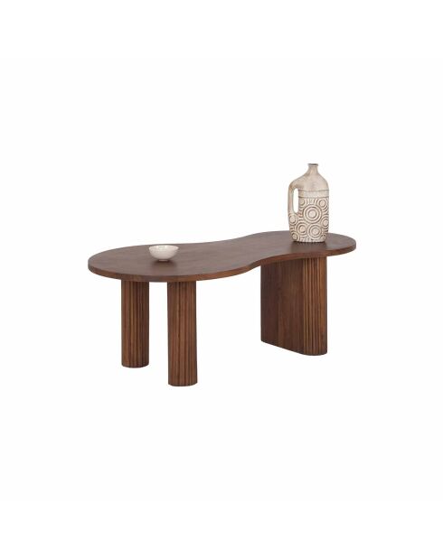 Set de 2 tables basses ovales Acacia Arad Marron - 110x60x40 cm et 110x60x35 cm