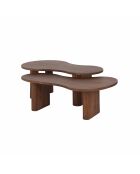 Set de 2 tables basses ovales Acacia Arad Marron - 110x60x40 cm et 110x60x35 cm