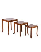 Set de 3 tables basses gigognes en acacia massif Marron - 45x45x56 cm