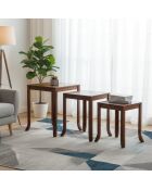 Set de 3 tables basses gigognes en acacia massif Marron - 45x45x56 cm