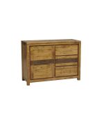 Kommode 1 Tür 3 Schubladen Acacia Tatoo Brown - 117,20x45x85 cm