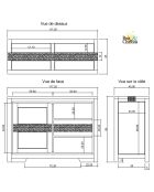 Kommode 1 Tür 3 Schubladen Acacia Tatoo Brown - 117,20x45x85 cm