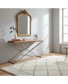 Console 140cm pieds en x stainless ii Beige - 140x40x80 cm