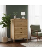 Commode 5T Mango Matan Beige - 91x51x127 cm