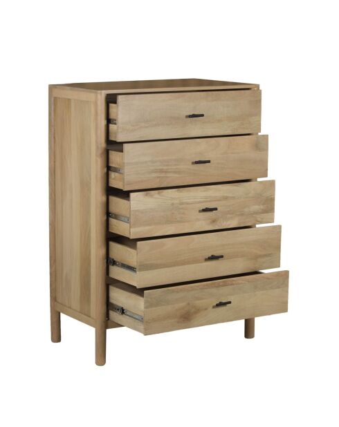 Commode 5T Mango Matan Beige - 91x51x127 cm