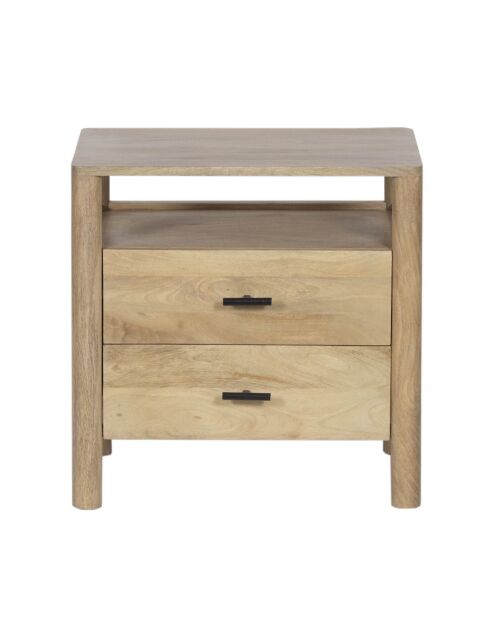 Table de chevet 2T Mango Matan Beige - 57x40x57 cm