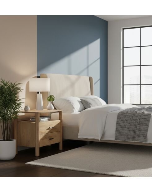 Table de chevet 2T Mango Matan Beige - 57x40x57 cm