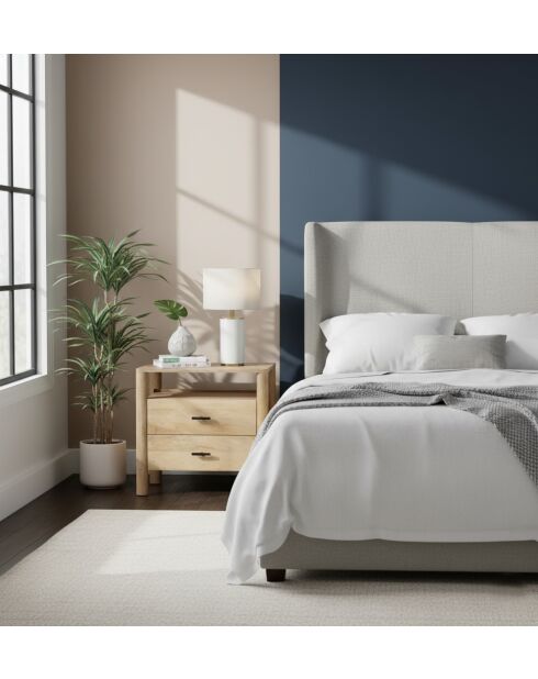 Table de chevet 2T Mango Matan Beige - 57x40x57 cm