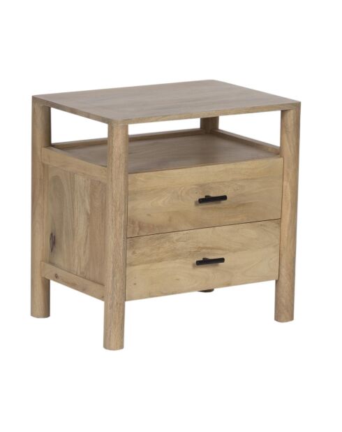 Table de chevet 2T Mango Matan Beige - 57x40x57 cm