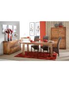 Buffet 3 Portes 3 Tiroirs Grand Modèle Acacia Tatoo Marron - 222x45x85 cm