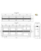 Buffet 3 Portes 3 Tiroirs Grand Modèle Acacia Tatoo Marron - 222x45x85 cm