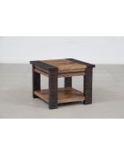 Bout de canapé Bois Massif Acacia Moon Marron - 50x50x40 cm