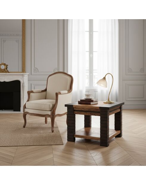 Bout de canapé Bois Massif Acacia Moon Marron - 50x50x40 cm