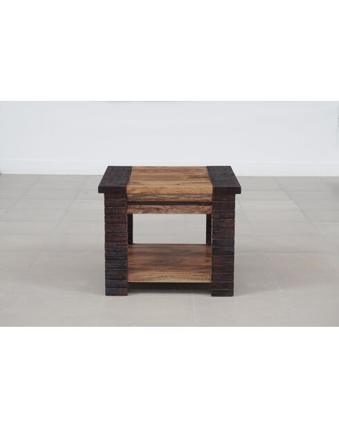Bout de canapé Bois Massif Acacia Moon Marron - 50x50x40 cm