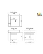 Bout de canapé Bois Massif Acacia Moon Marron - 50x50x40 cm