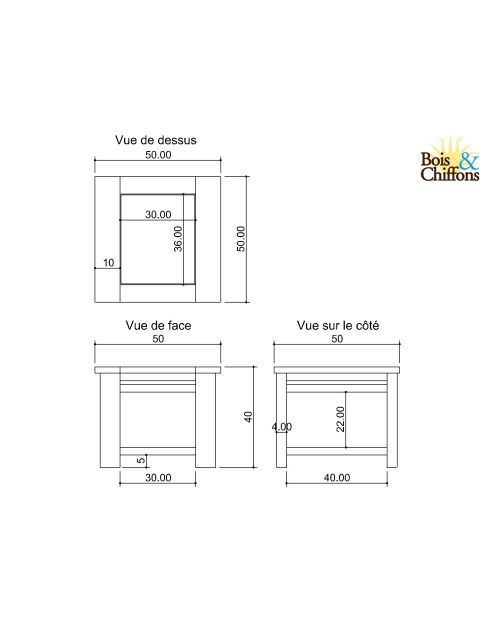 Bout de canapé Bois Massif Acacia Moon Marron - 50x50x40 cm