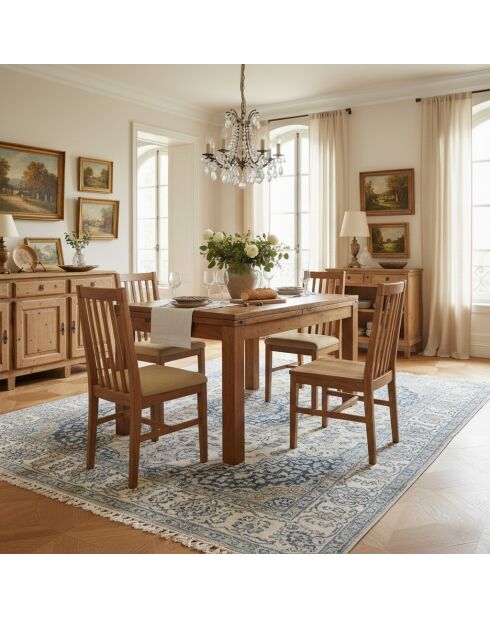 Table à manger carréé allonge 100 Acacia Gordon Marron - 100x100x78 cm