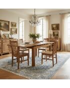 Table à manger carréé allonge 100 Acacia Gordon Marron - 100x100x78 cm