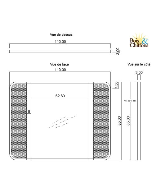 Miroir tendance Manguier Farm II Naturel - 110x3x85 cm