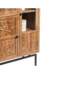 Buffet haut 3 portes Manguier Sculture Beige - 90x40x135 cm