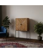 Buffet haut sculpté Manguier Solaris Beige - 100x42x170 cm