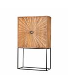 Buffet haut sculpté Manguier Solaris Beige - 100x42x170 cm