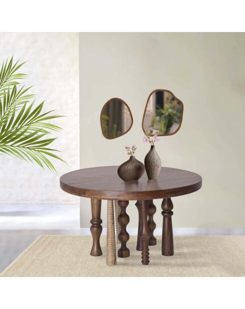Table de repas ronde 140 cm Manguier Ramon Naturel - 140x140x76 cm