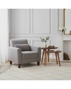 Set 2 tables d'appoint plateau sculpté bois massif Acacia Adir Marron - 58x40x46 cm