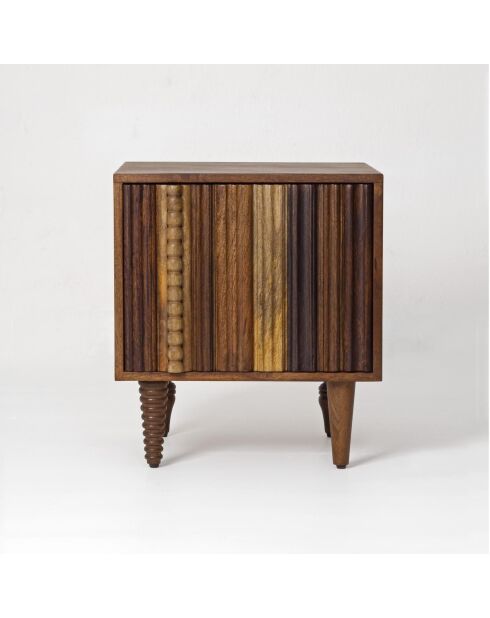 Chevet 1 portes gauche Manguier Ramon Naturel - 45x40x50 cm