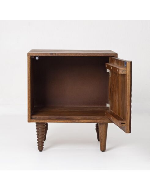 Chevet 1 portes gauche Manguier Ramon Naturel - 45x40x50 cm