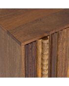 Chevet 1 portes gauche Manguier Ramon Naturel - 45x40x50 cm