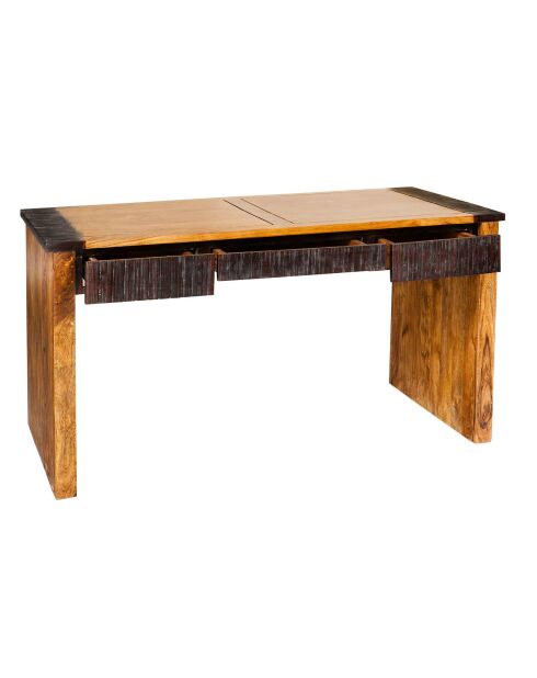 Bureau en bois massif Acacia Moon Naturel - 140x70x76 cm