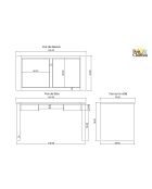 Bureau en bois massif Acacia Moon Naturel - 140x70x76 cm